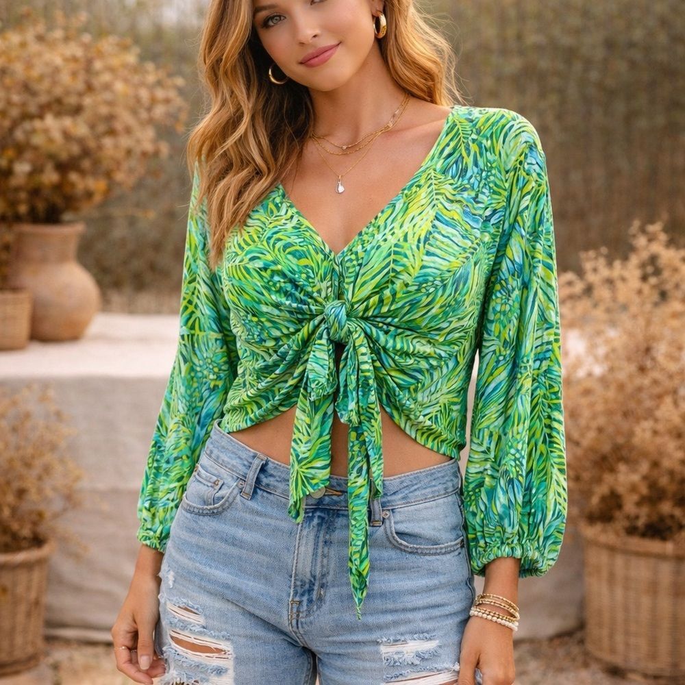 Victoria’s Secret Medium Palm Leaf‎ Cover-Up Top